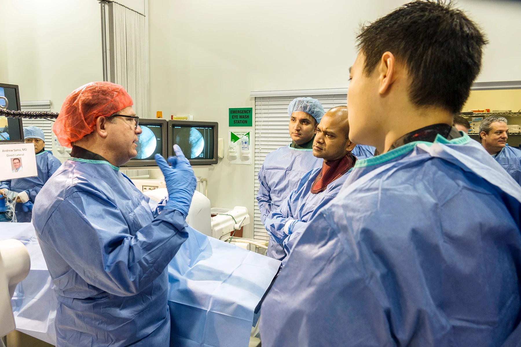 Surgeon leading a BioSkills medical education session documented by Atlantic Video Productions